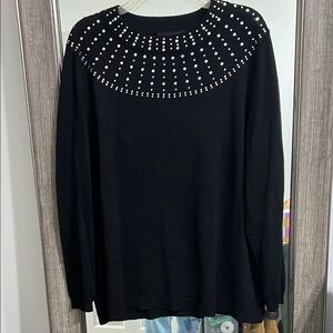 Lane Bryant Black Studded Sweatshirt